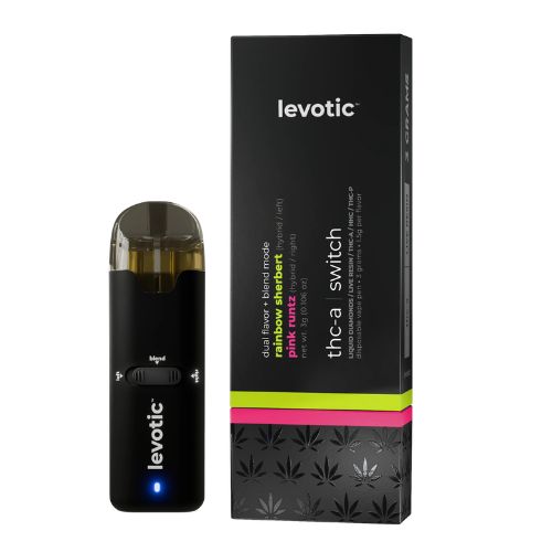 Levotic 3g Switch Live Resin Disposable Vape | Dual Strain THC-A Pen | rainbow sherbert x pink runtz