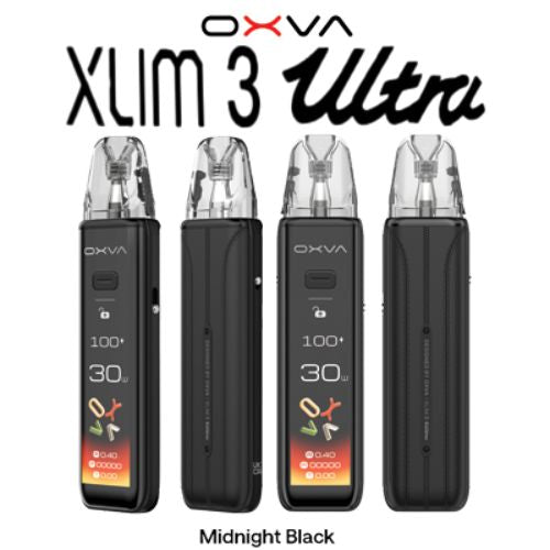OXVA Xlim 3 Ultra Pod Kit - Midnight Black - compact vape device with adjustable airflow at Skyline Vape Shop South Africa