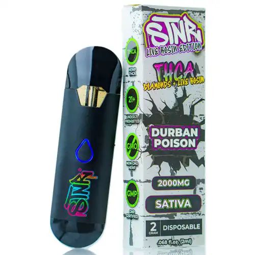 STNR Durban Poison 2g Live Rosin & Diamonds Disposable Vapes | Skyline Smoke Shop