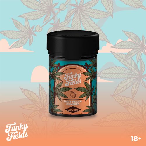 Funky Fields Hazy Peach Gummies | THC Cannabis Gummies