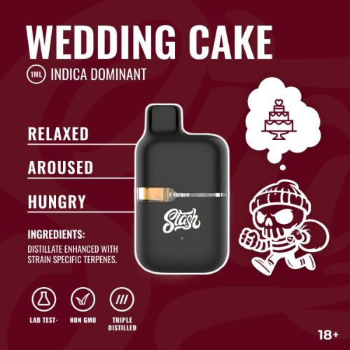 Stash Bars Disposable Vapes | Premium 1ml CBD Vape Devices | Wedding Cake