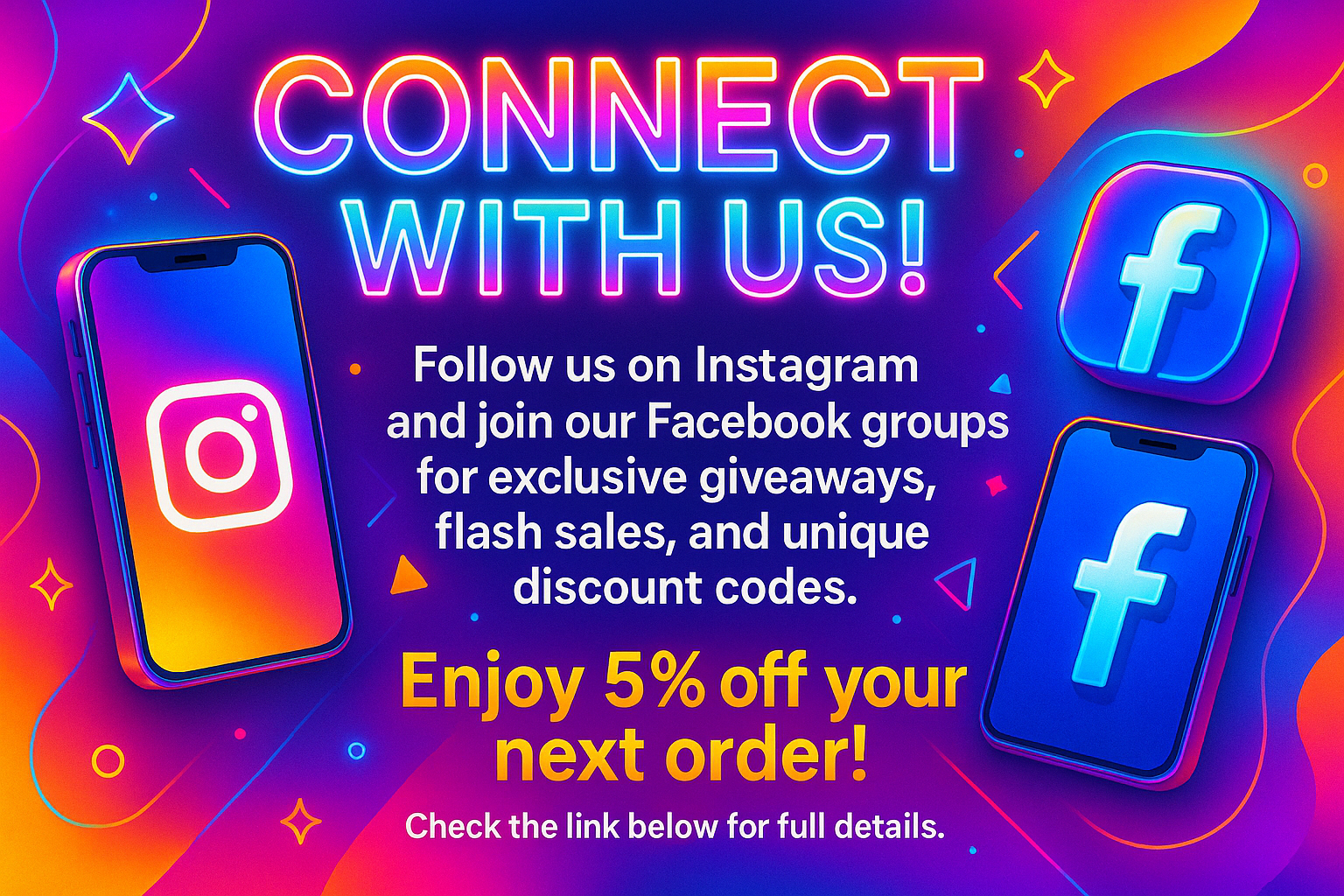 Colorful Connect with us Banner