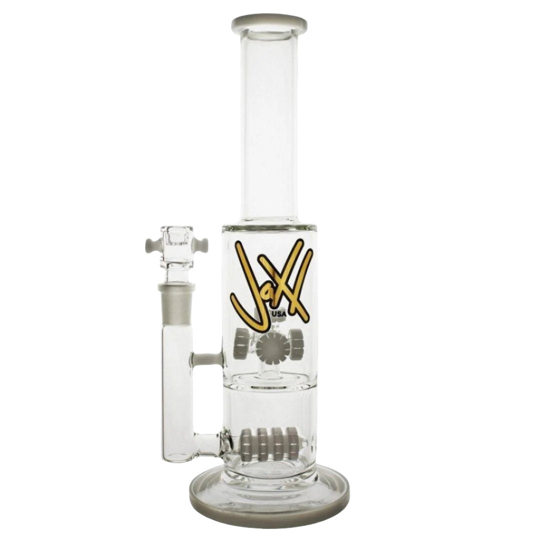 Jaxx USA Big Al dual-chamber glass bong with cross and inline percolators