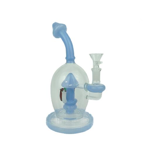 Blue Mushroom Bong with 14mm herb bowl