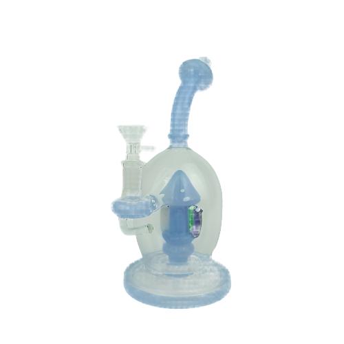 Blue Mushroom Bong glass detail