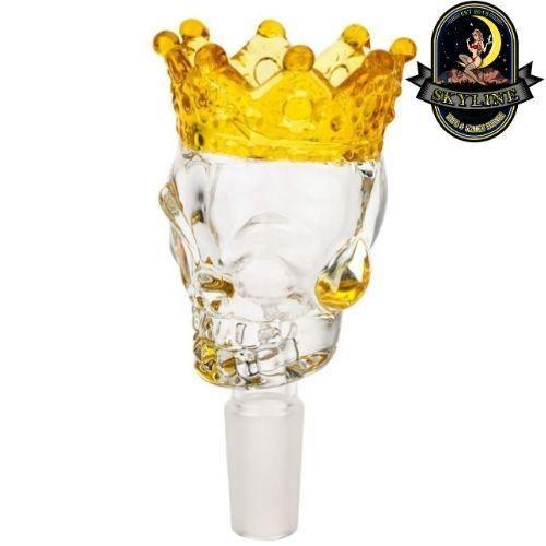 14mm Crowned Skull Glass Herb Bowl