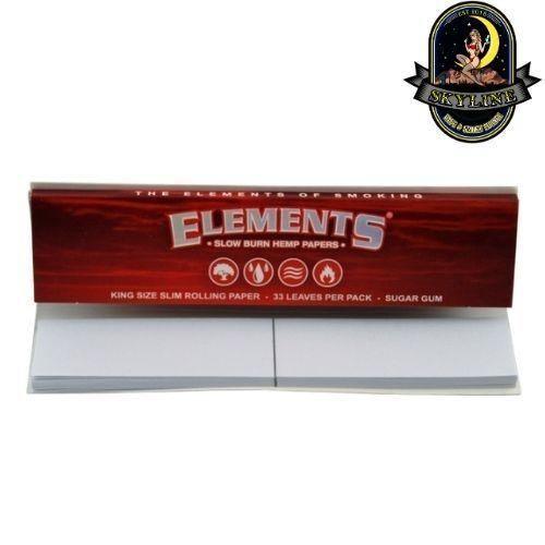  1 box - Elements RED King Size Slim Slow Burn rolling