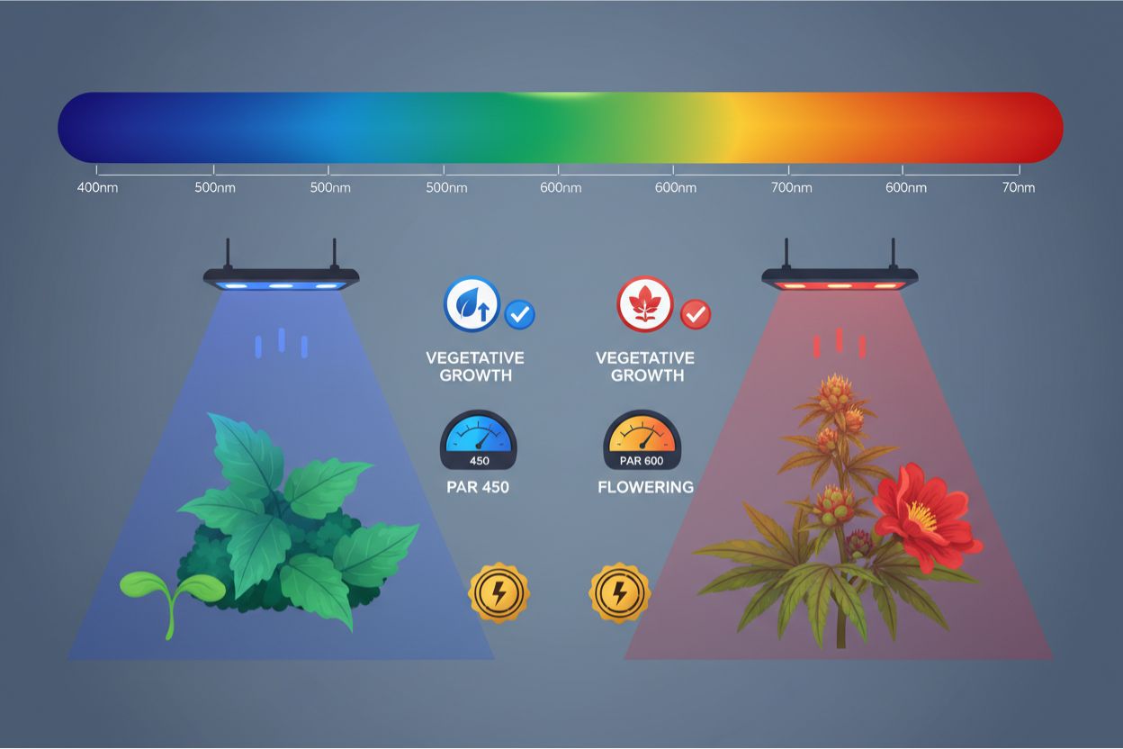 Beginner’s Guide to Light Spectrum & Plant Growth Stages | Grow Light ...