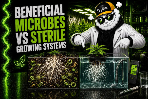 Smokey compares beneficial microbes and sterile growing systems
