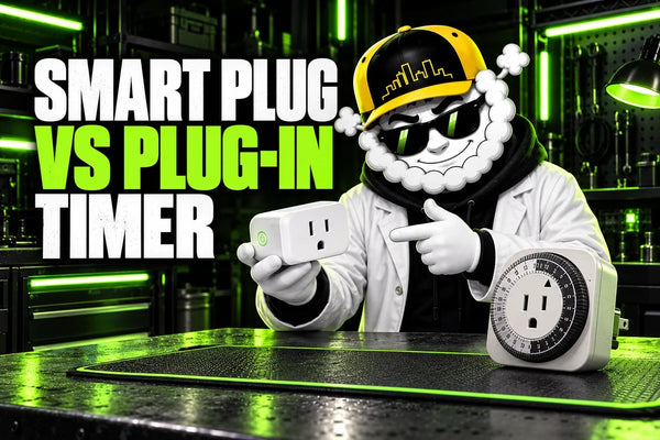 Smokey presenting Smart Plug vs Plug-In Timer: Which Suits Your Indoor Gardening Equipment?