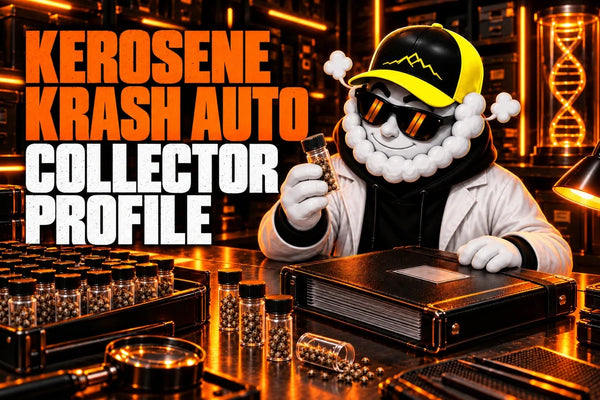 Smokey at a Seed Bank laboratory workbench for KEROSENE KRASH AUTO COLLECTOR PROFILE