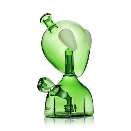 Alien XL Bong | Hemper Glow-in-Dark Glass Bong | Smooth Hits | Side