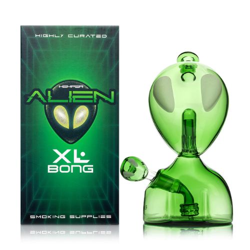 Alien XL Bong | Hemper Glow-in-Dark Glass Bong | Smooth Hits