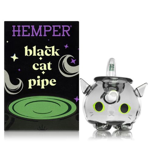 Hemper Black Cat Handpipe | Cute Durable Glass Herb Pipe