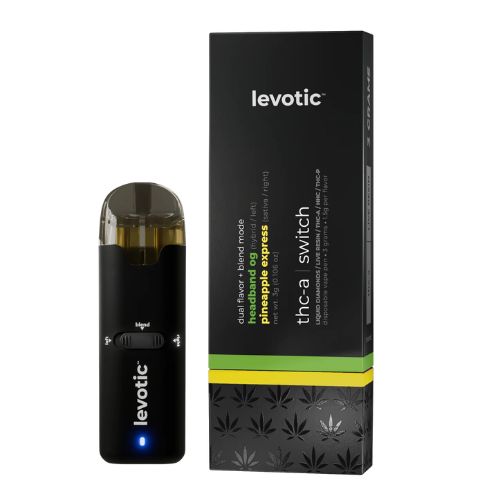 Levotic 3g Switch Live Resin Disposable Vape | Dual Strain THC-A Pen | headband og x pineapple express