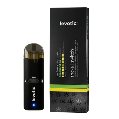 Levotic 3g Switch Live Resin Disposable Vape | Dual Strain THC-A Pen | headband og x pineapple express