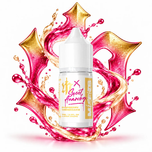 Misfits x Sweet Anarchy Raspberry Cheesecake Longfill Nic Salt Combo