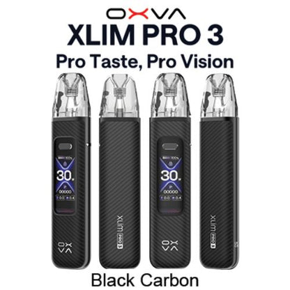 OXVA Xlim Pro 3 Pod Kit - Black Carbon - compact vape device with adjustable airflow at Skyline Vape Shop South Africa