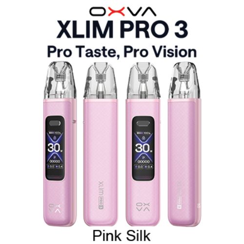 OXVA Xlim Pro 3 Pod Kit - Pink Silk - compact vape device with adjustable airflow at Skyline Vape Shop South Africa