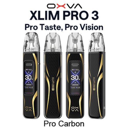 OXVA Xlim Pro 3 Pod Kit - Pro Carbon - compact vape device with adjustable airflow at Skyline Vape Shop South Africa