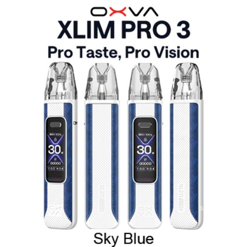 OXVA Xlim Pro 3 Pod Kit - Sky Blue - compact vape device with adjustable airflow at Skyline Vape Shop South Africa