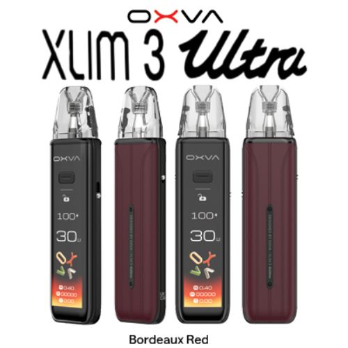 OXVA Xlim 3 Ultra Pod Kit - Bordeaux Red - compact vape device with adjustable airflow at Skyline Vape Shop South Africa