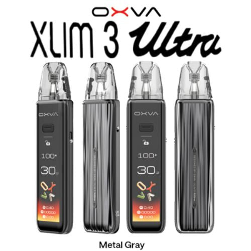 OXVA Xlim 3 Ultra Pod Kit - Metal Grey - compact vape device with adjustable airflow at Skyline Vape Shop South Africa