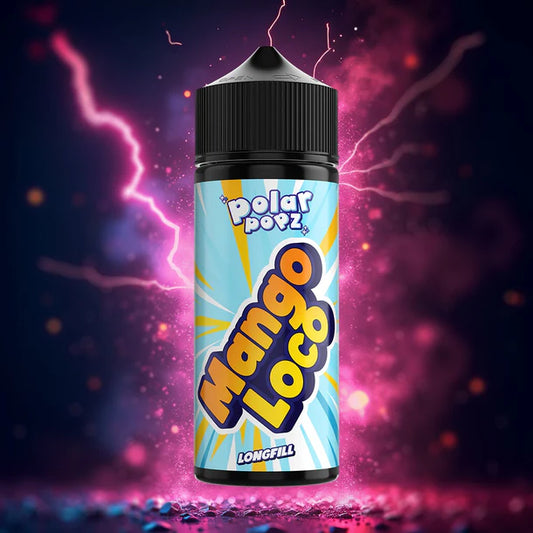 Polar Popz Mango Loco Longfill E-Liquid bottle - Premium mango peach vape juice 120ml DIY kit by Vapology