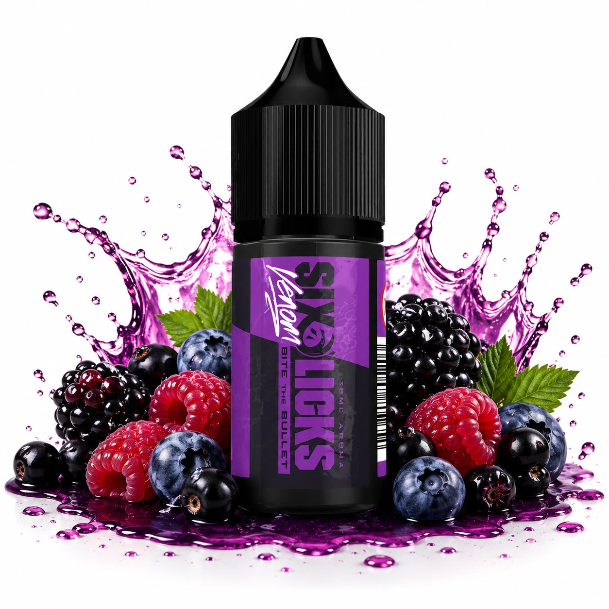 Six Licks Venom Bite The Bullet 30ml Nic Salt Longfill Combo – Mixed Berries and Cassis MTL E-Liquid


