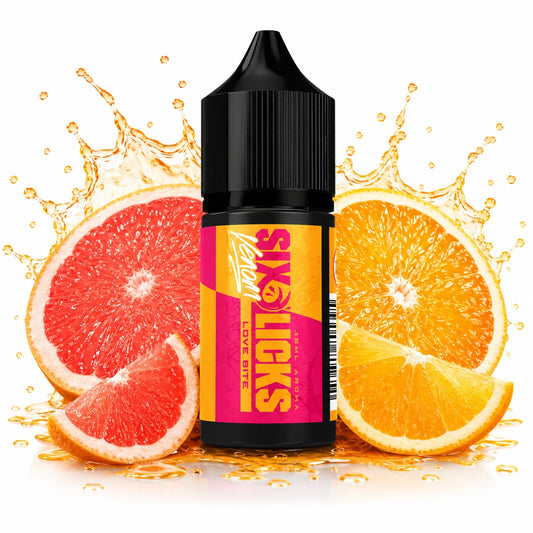 Six Licks Venom Love Bite 30ml Nic Salt Longfill Combo – Grapefruit and Orange MTL E-Liquid

