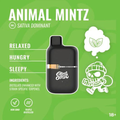 Stash Bars Disposable Vapes | Premium 1ml CBD Vape Devices | Animal Mintz