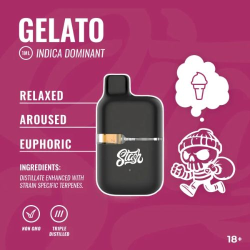 Stash Bars Disposable Vapes | Premium 1ml CBD Vape Devices | Gelato