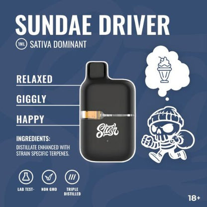Stash Bars Disposable Vapes | Premium 1ml CBD Vape Devices | Sundae Driver
