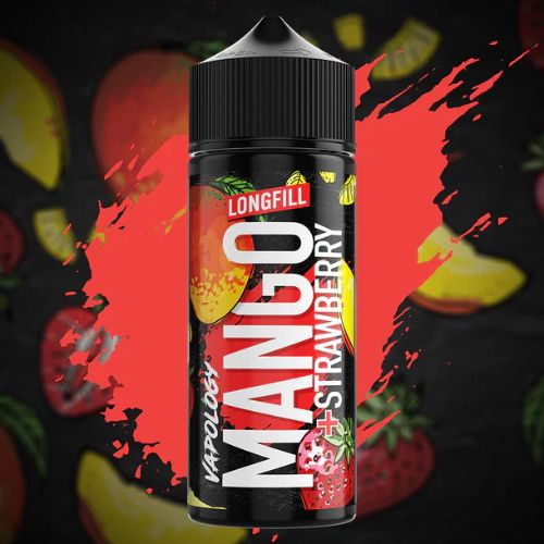Vapology Mango Strawberry Longfill 30ml aroma bottle - premium DIY e-liquid with tropical mango and luscious strawberry ice flavor