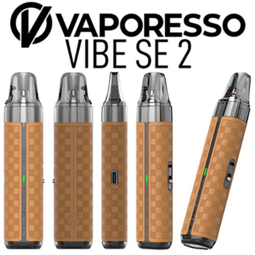 Vaporesso Vibe SE 2 Pod Kit | Compact Vape Device | Brown Leather