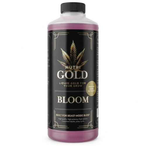NutriGold Bloom plant nutrients in a 1L bottle
