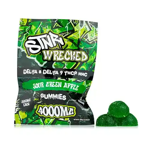 Sour Green Apple STNR 800mg Delta 8 Wrecked Gummies | Skyline Grow Shop